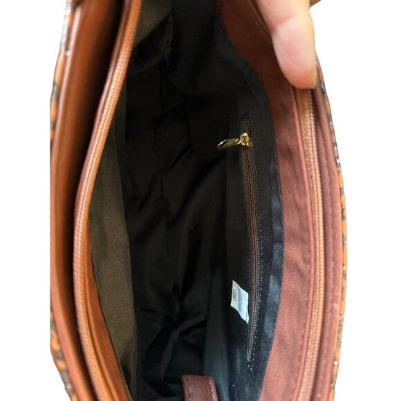 Tooled brown floral tapestry embroidery western vegan leather with coin purse sa - Picture 5 of 12